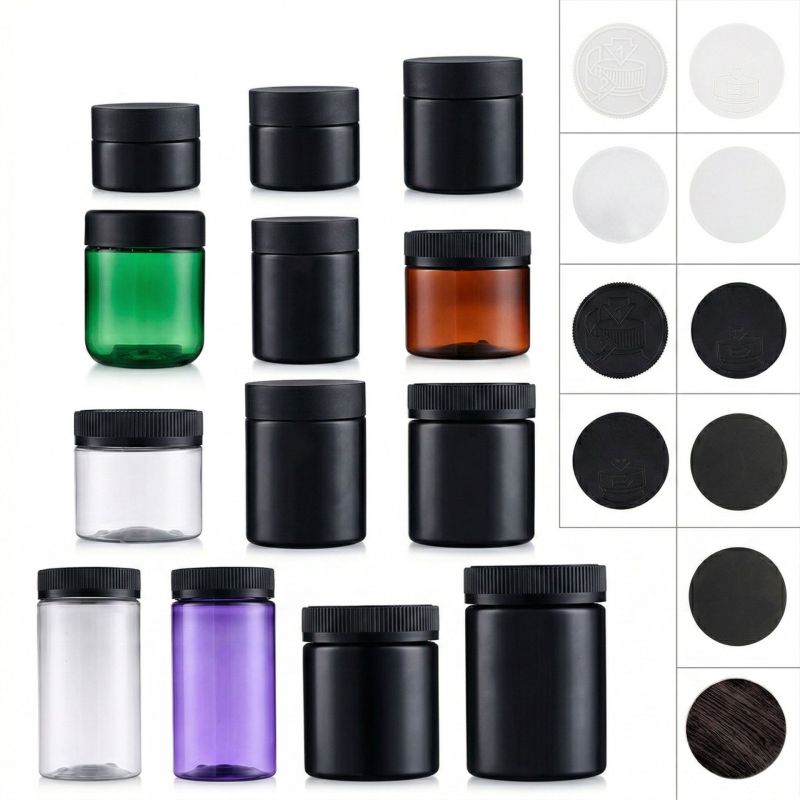 60-350ml Plastic Straight-Sided Round Jar