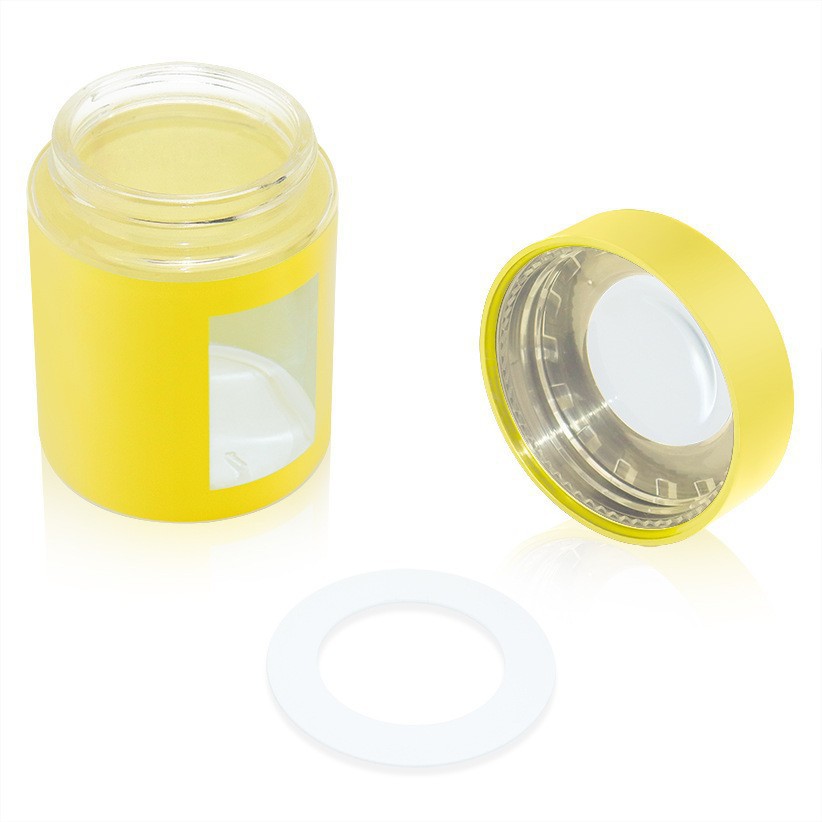 1-4oz Glass Round Jars with Window Design & Child-Resistant Lid