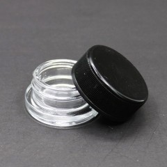 9ml Round Glass Jar with Child-Resistant Cap (Clear/White/Black)