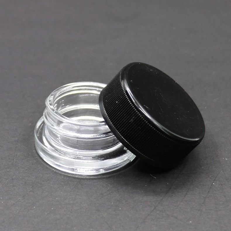 9ml Round Glass Jar with Child-Resistant Cap (Clear/White/Black)