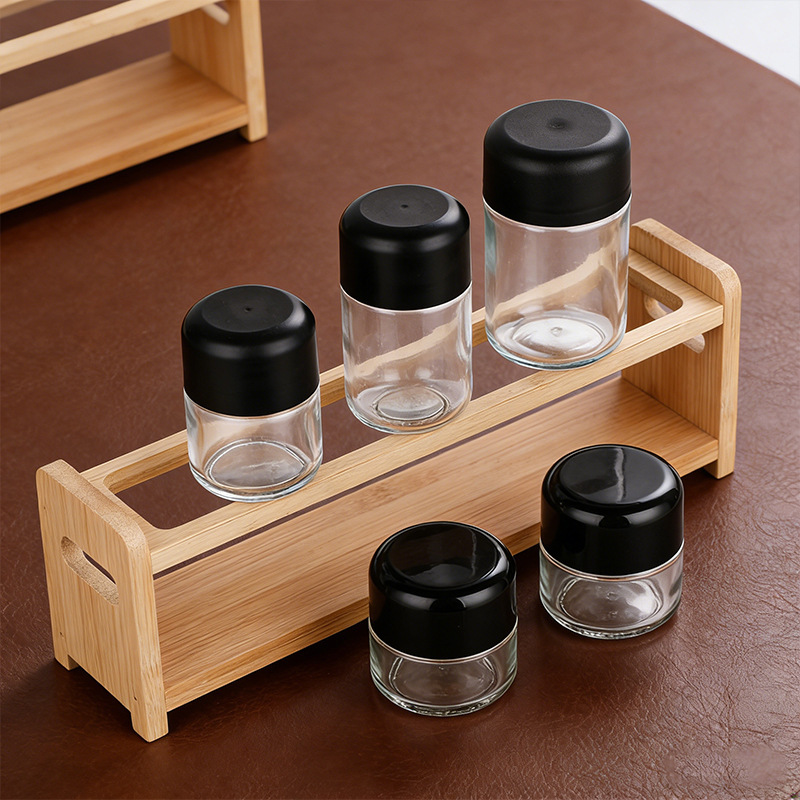 70-180ml Clear Round Glass Jar with Child Resistant Push-and-Turn Lid