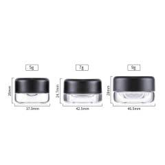 5g 7g 9g Clear Child-Resistant Safety Glass Jars