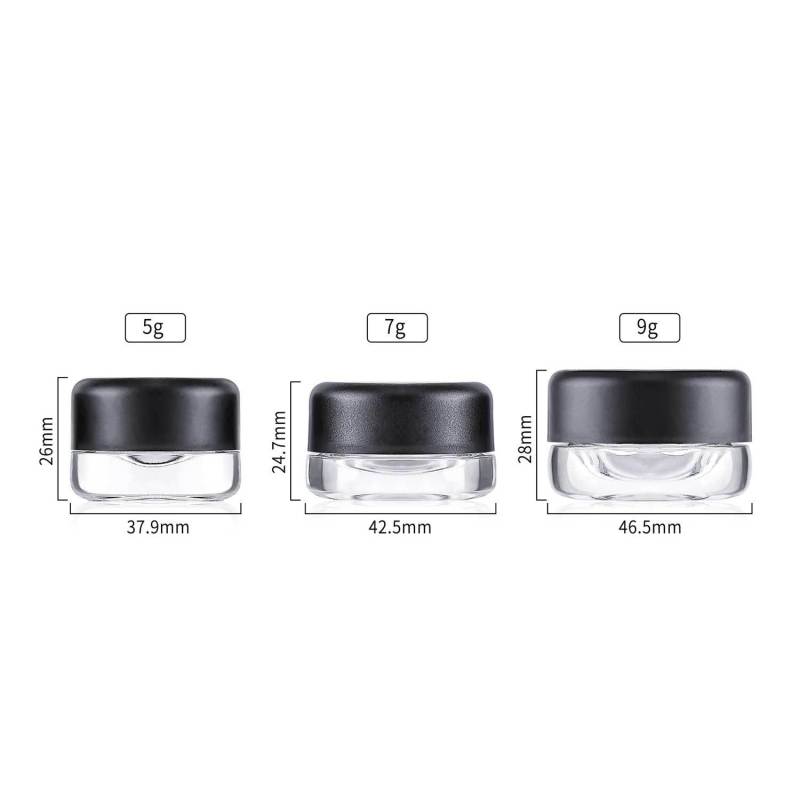 5g 7g 9g Clear Child-Resistant Safety Glass Jars