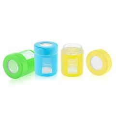 1-4oz Glass Round Jars with Window Design & Child-Resistant Lid