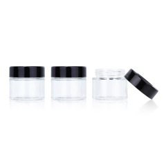 2 oz Clear Glass Round Jar with Child-Resistant Lid
