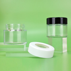 2 oz Clear Glass Round Jar with Child-Resistant Lid