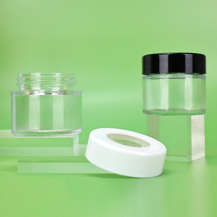 2 oz Clear Glass Round Jar with Child-Resistant Lid