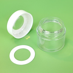 2 oz Clear Glass Round Jar with Child-Resistant Lid