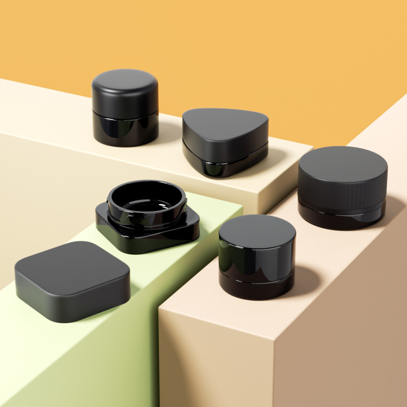5g 9g Black Glass Jars with Child-Resistant Lids