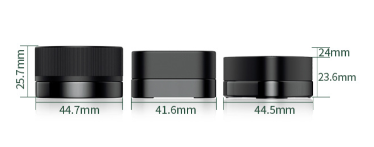 5g 9g Black Glass Jars with Child-Resistant Lids