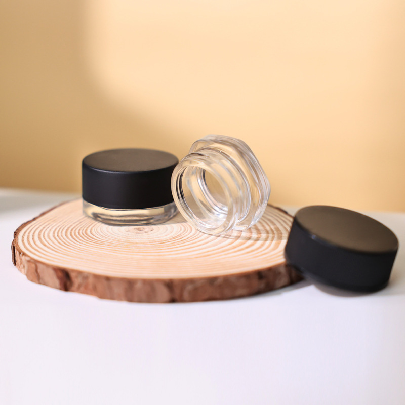 5-7g Transparent Hexagonal Glass Jar with Child Resistant Lid