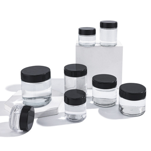 Transparent Round Glass Jars with Child Resistant Safety Lids 50ml-300ml