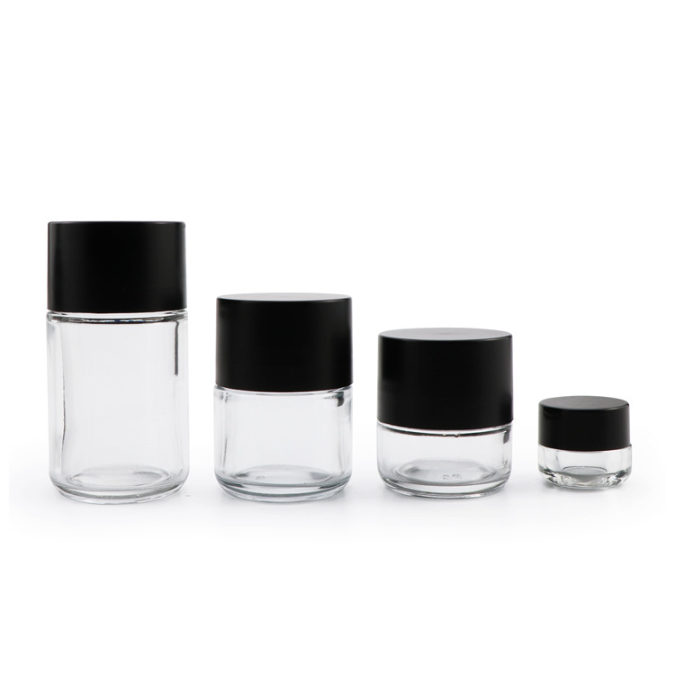 Glass Round Jars with Child-Resistant Safety Lids 5g 50g 70g 110g
