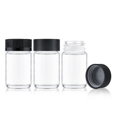 40ml Clear Glass Round Bottle with Child Resistant Cap