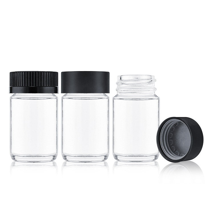 40ml Clear Glass Round Bottle with Child Resistant Cap