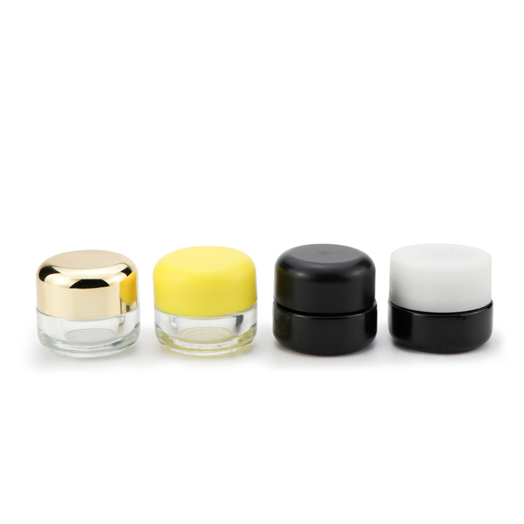 5g Black Round Glass Cream Jar with Child-Resistant Lid
