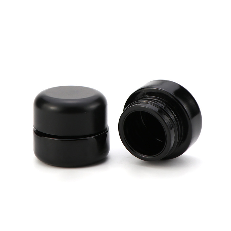 5g Black Round Glass Cream Jar with Child-Resistant Lid