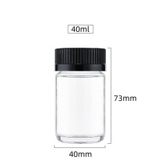 40ml Clear Glass Round Bottle with Child Resistant Cap