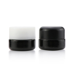 5g Black Round Glass Cream Jar with Child-Resistant Lid
