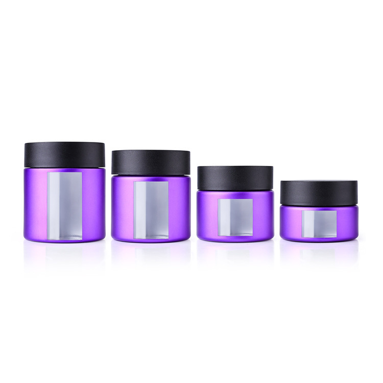 1~4oz Glass Round Jars with Window Design & Child-Resistant Cap