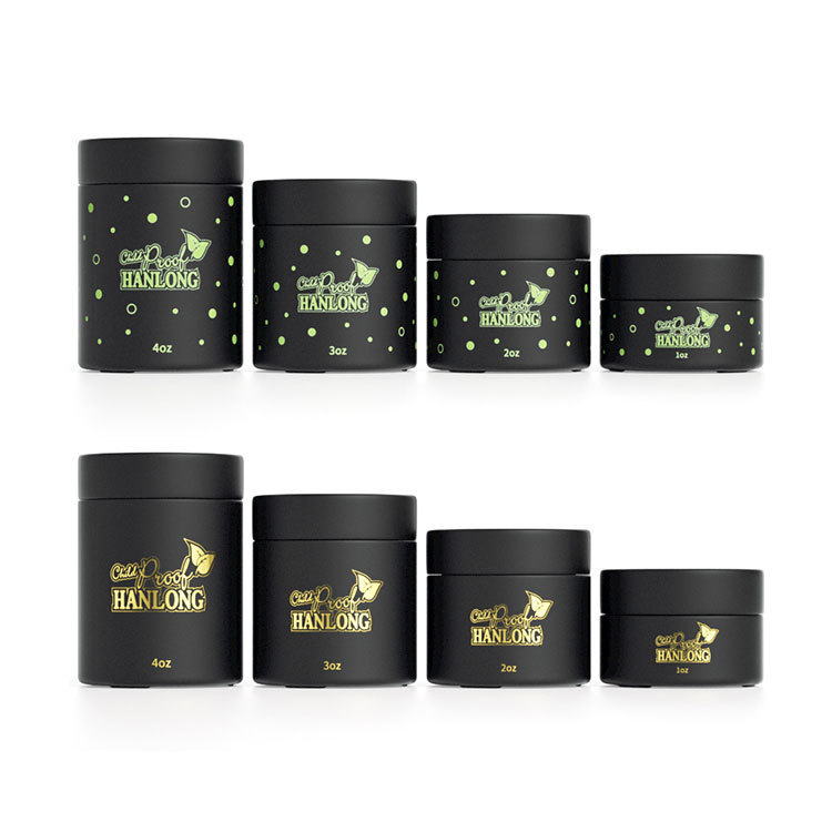 1-4oz Glass Straight-Sided Round Jar with Child-Resistant Safety Caps