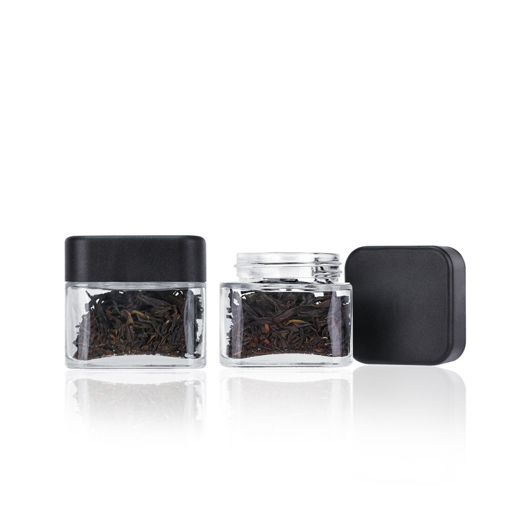 3 oz Glass Square Jar with Child Resistant Lid