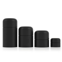Black Glass Round Jar with Child-Resistant Lids 5g 50g 70g 110g