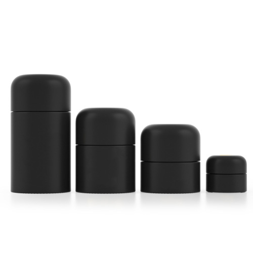 Black Glass Round Jar with Child-Resistant Lids 5g 50g 70g 110g