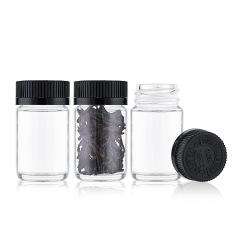 40ml Clear Glass Round Bottle with Child Resistant Cap