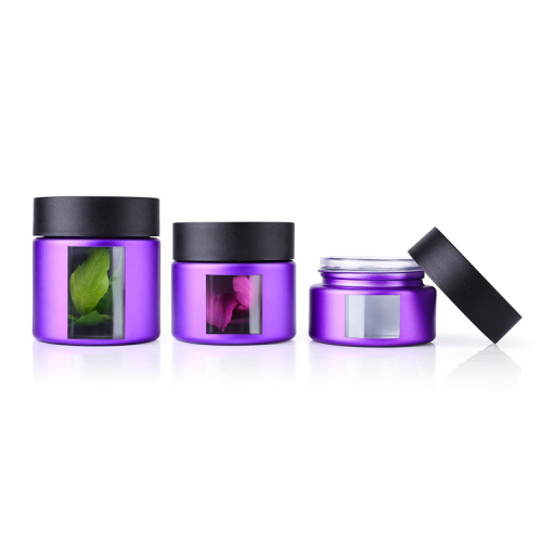 1~4oz Glass Round Jars with Window Design &amp; Child-Resistant Cap