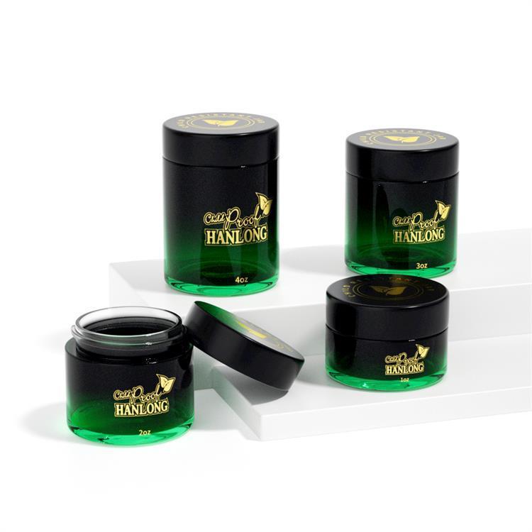 1-4oz Glass Straight-Sided Round Jar with Child-Resistant Safety Caps