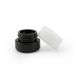 5g Black Round Glass Cream Jar with Child-Resistant Lid