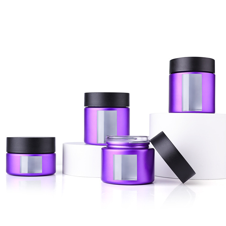 1~4oz Glass Round Jars with Window Design & Child-Resistant Cap