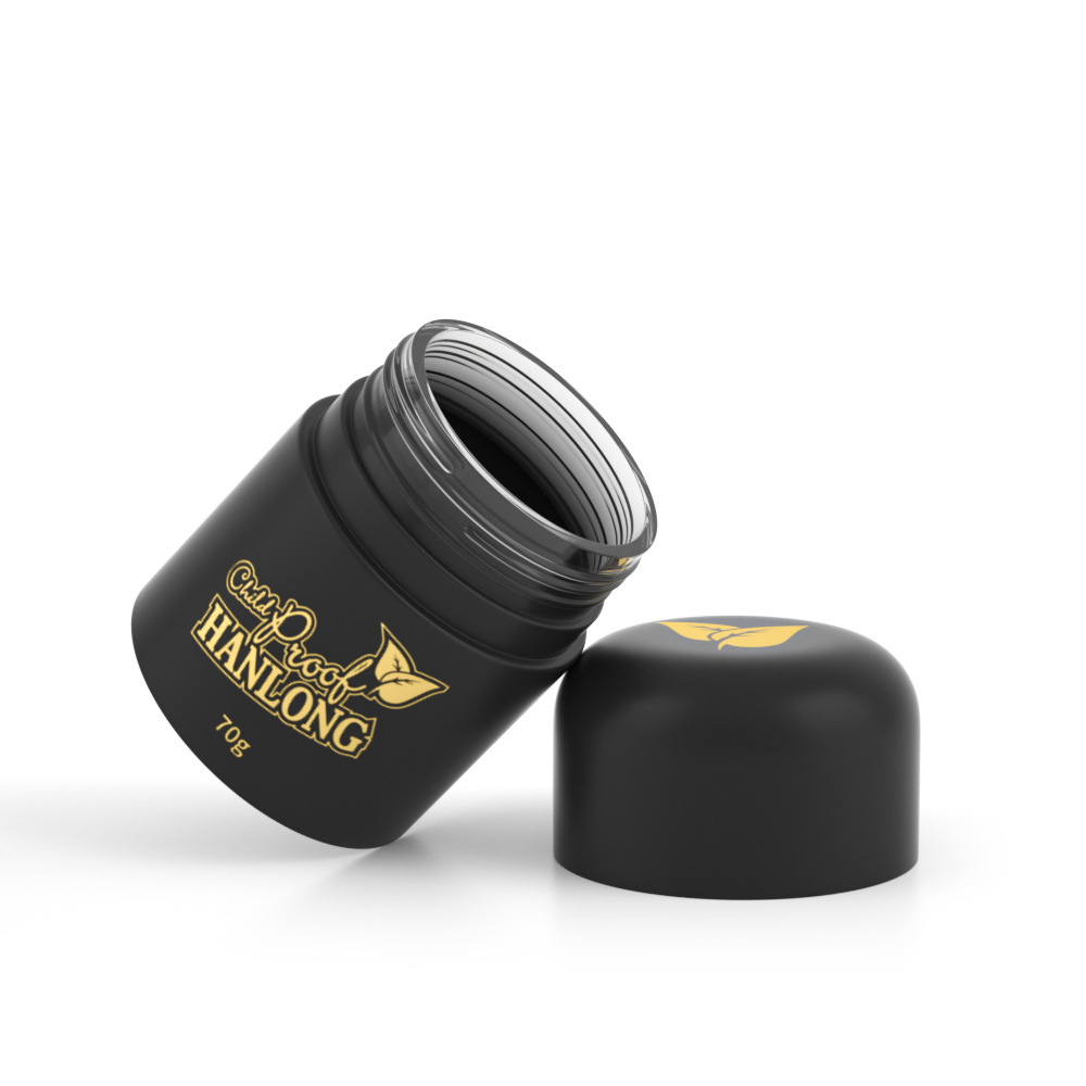 Black Glass Round Jar with Child-Resistant Lids 5g 50g 70g 110g