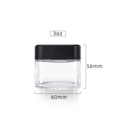 3 oz Glass Square Jar with Child Resistant Lid