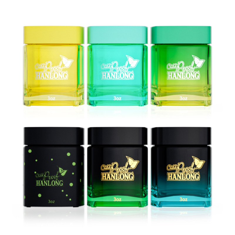 1-4oz Square Glass Storage Jars with Child-Resistant Lids