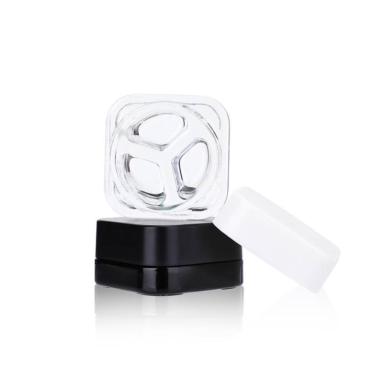 5g 6g 9g Square Glass Jar with Child Resistant Lid