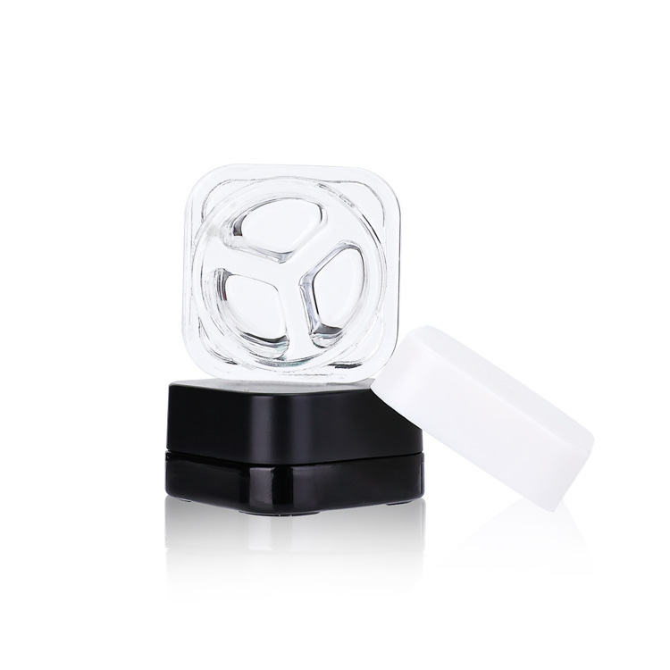 5g 6g 9g Square Glass Jar with Child Resistant Lid