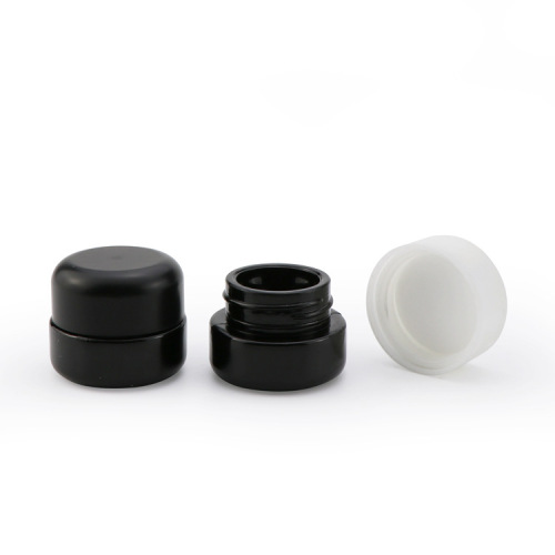 5g Black Round Glass Cream Jar with Child-Resistant Lid