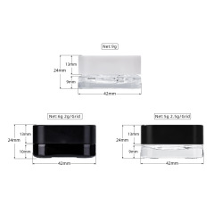 5g 6g 9g Square Glass Jar with Child Resistant Lid