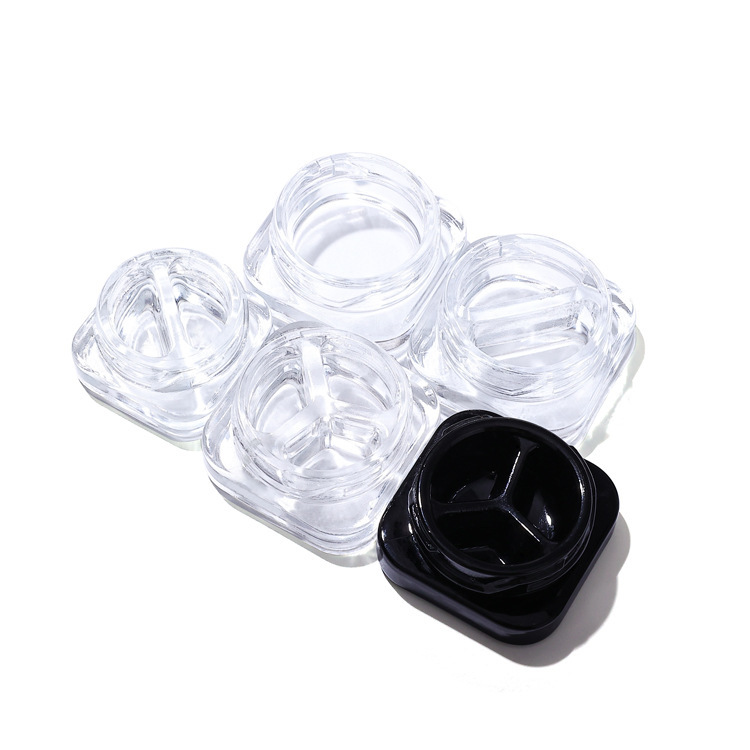5g 6g 9g Square Glass Jar with Child Resistant Lid