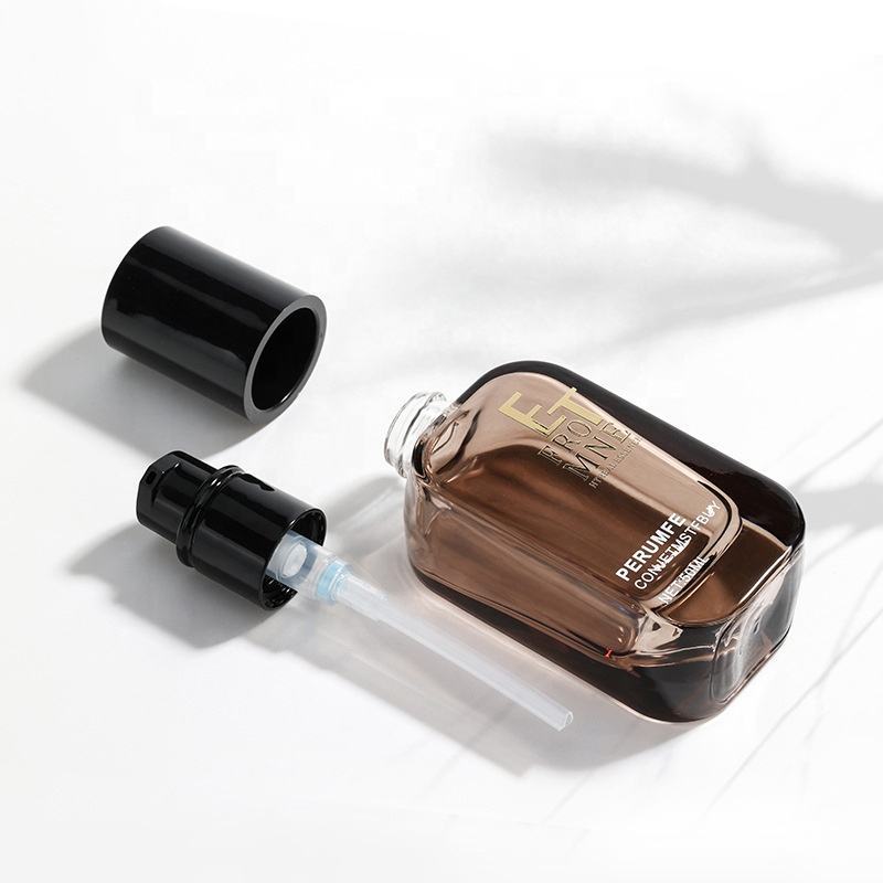 30ml Clear Rectangle Glass Serum Pump Bottle