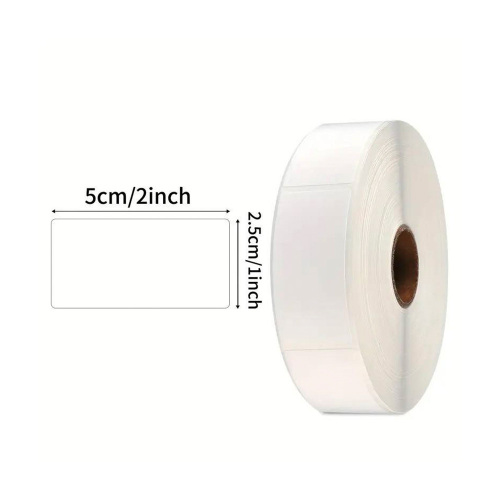 2 × 1 Inch White Rectangle Blank Label Roll