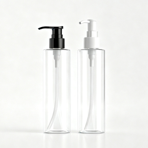 250ml Clear PET Cylinder Lotion Pump Bottle