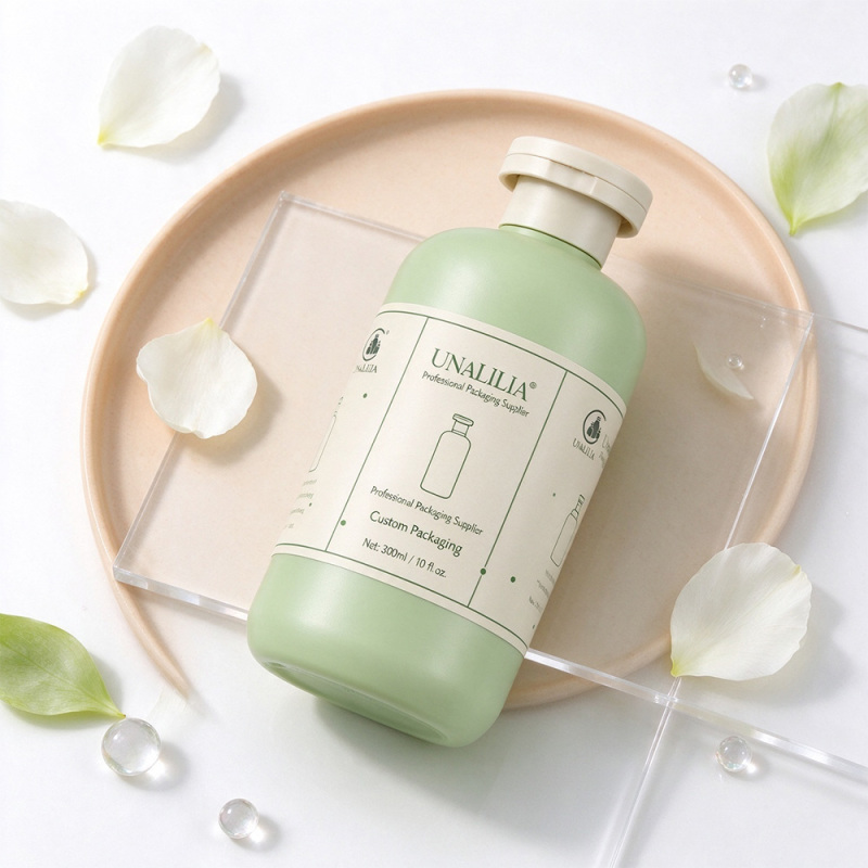 500ml Soft Touch HDPE Boston Round Bottle with Lotion Pump
