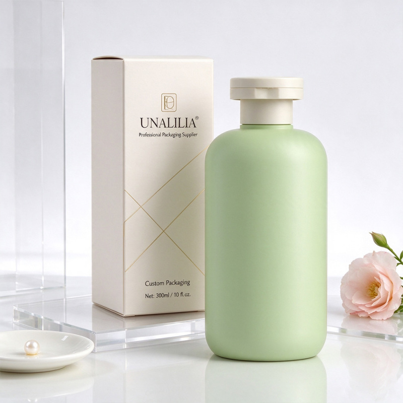 500ml Soft Touch HDPE Boston Round Bottle with Lotion Pump