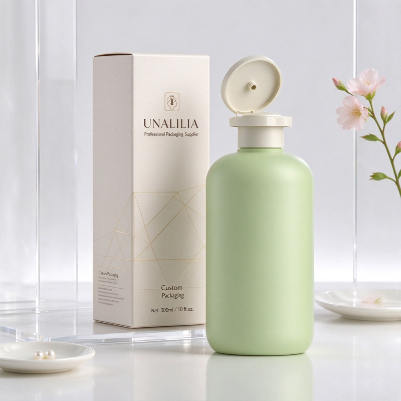 500ml Soft Touch HDPE Boston Round Bottle with Lotion Pump
