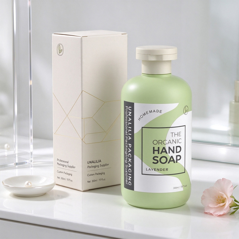 500ml Soft Touch HDPE Boston Round Bottle with Lotion Pump