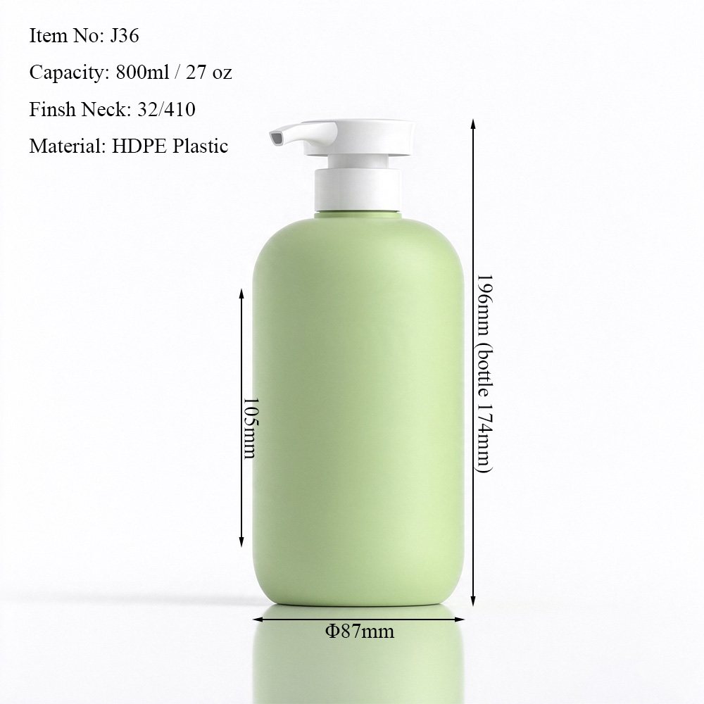 800ml Soft Touch HDPE Boston Round Pump Bottle
