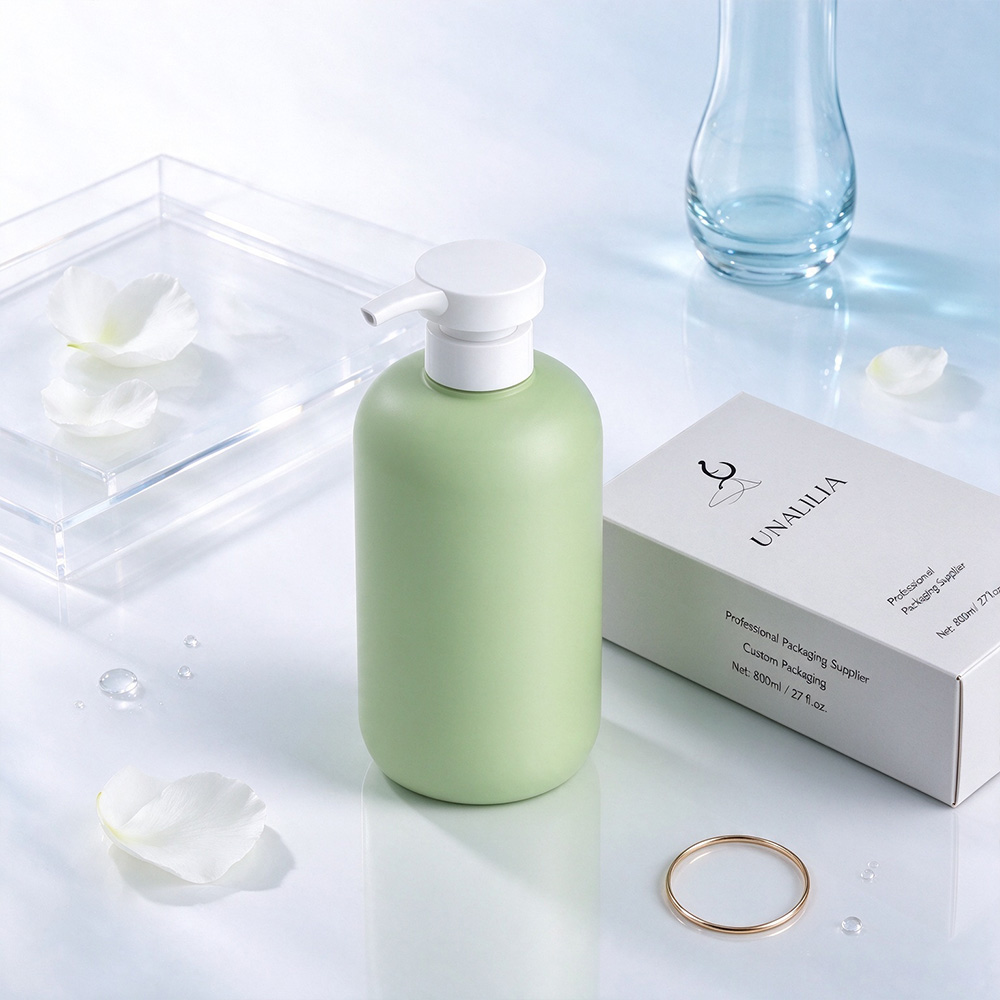 800ml Soft Touch HDPE Boston Round Pump Bottle